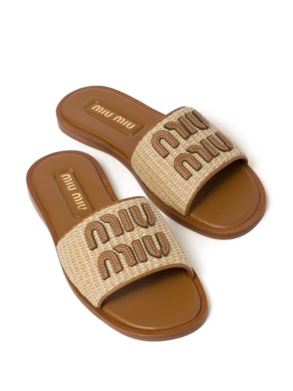 Miu Miu Canvas Sandals Naturale - Image 2