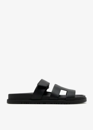 Hermes Chypre Sandal Noir Calfskin Leather
