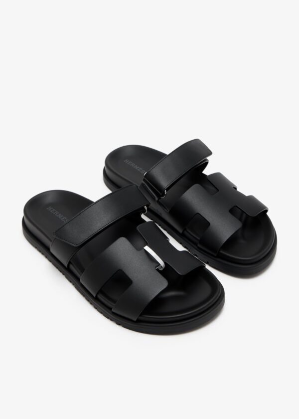 Hermes Chypre Sandal Noir Calfskin Leather - Image 2