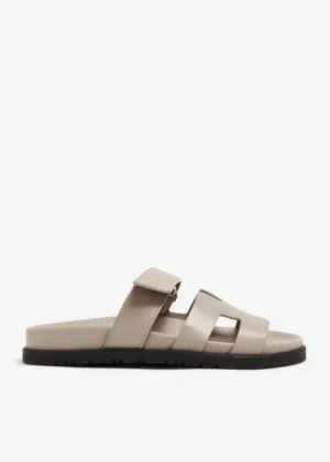 HERMES CHYPRE SANDAL BEIGE MASTIC CALFSKIN LEATHER