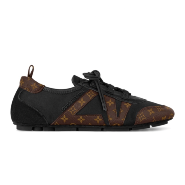 Louis Vuitton Sneakerina Lace-Up Shoe in Black and Brown Monogram