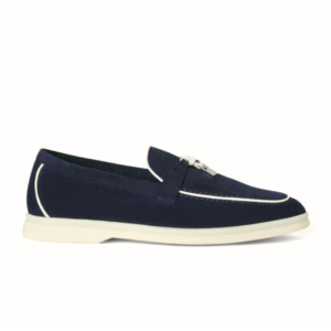 Loro piana Summer Charms Walk Loafer Suede Navy Blue